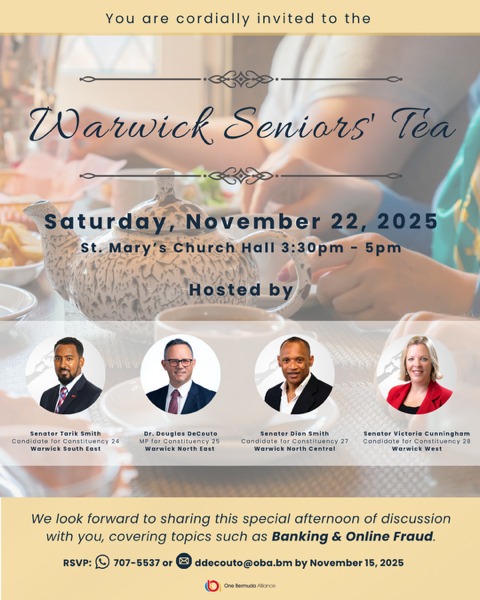 Flyer for the Warwick Seniors' Tea on Saturday 22 November 2025 at St Mary's Church Hall